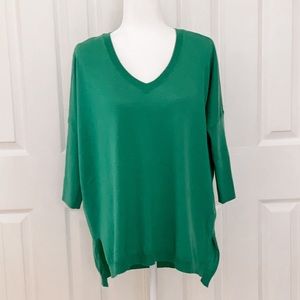 Anthropologie Moth V Neck Sweater | Green | Small
